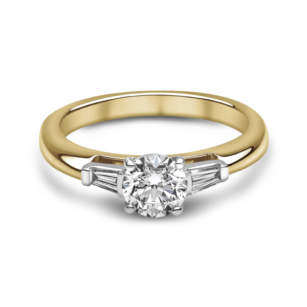 "Urban Horizon" Elegant Solitaire with Tapered Baguette Side Diamonds - Image 5