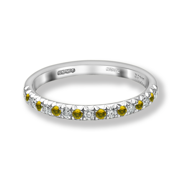 Diamond Eternity Ring Yellow and White