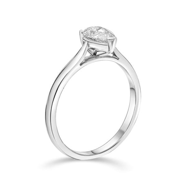 Pear Shape Solitaire Diamond Ring - Image 6