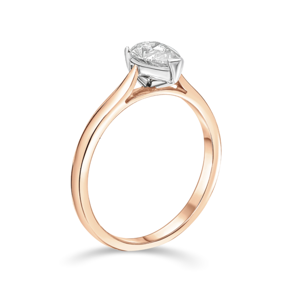 Pear Shape Solitaire Diamond Ring - Image 4