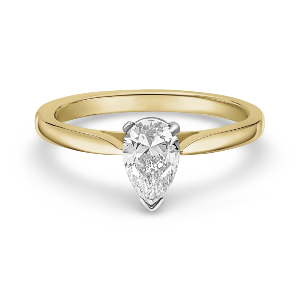 Pear Shape Solitaire Diamond Ring - Image 3