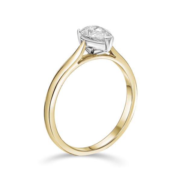 Pear Shape Solitaire Diamond Ring - Image 2