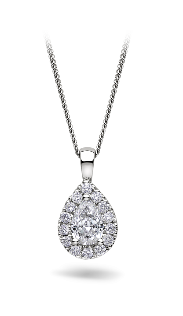 Pear Shape Halo Cluster Pendant