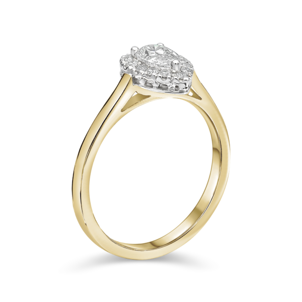 Pear Shape Diamond Cluster Ring - Image 3