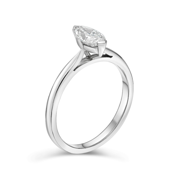 Marquise Cut Solitaire Diamond Ring - Image 6