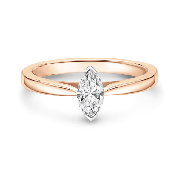 Marquise Cut Solitaire Diamond Ring - Image 5