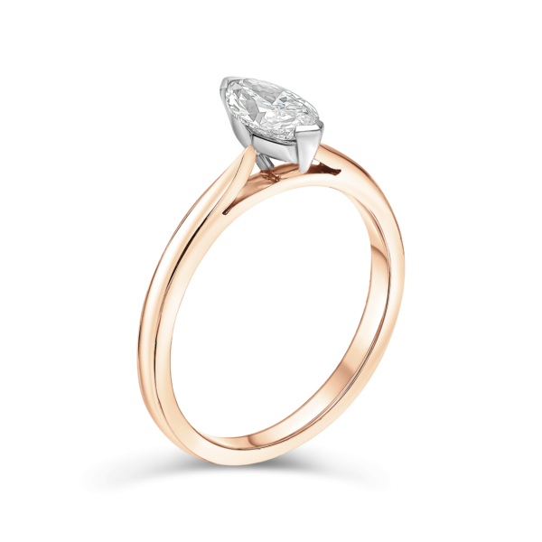 Marquise Cut Solitaire Diamond Ring - Image 4