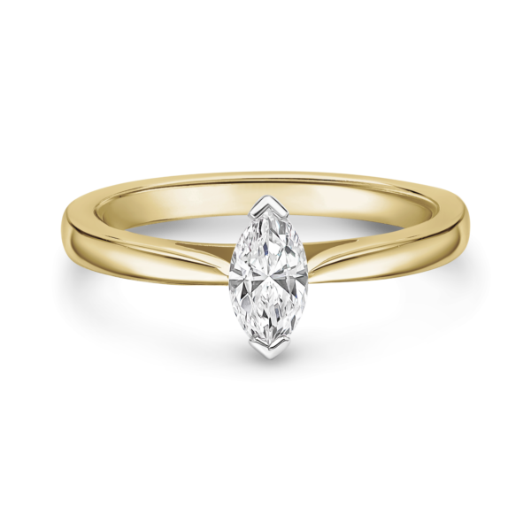 Marquise Cut Solitaire Diamond Ring - Image 3