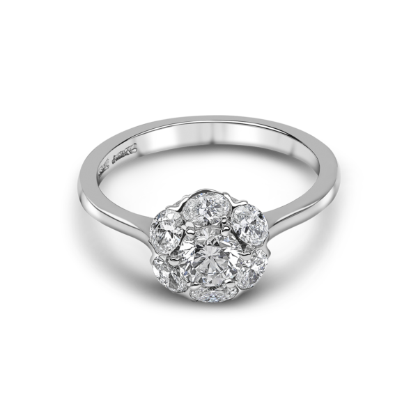 Flora Design Round Diamond Cluster Ring
