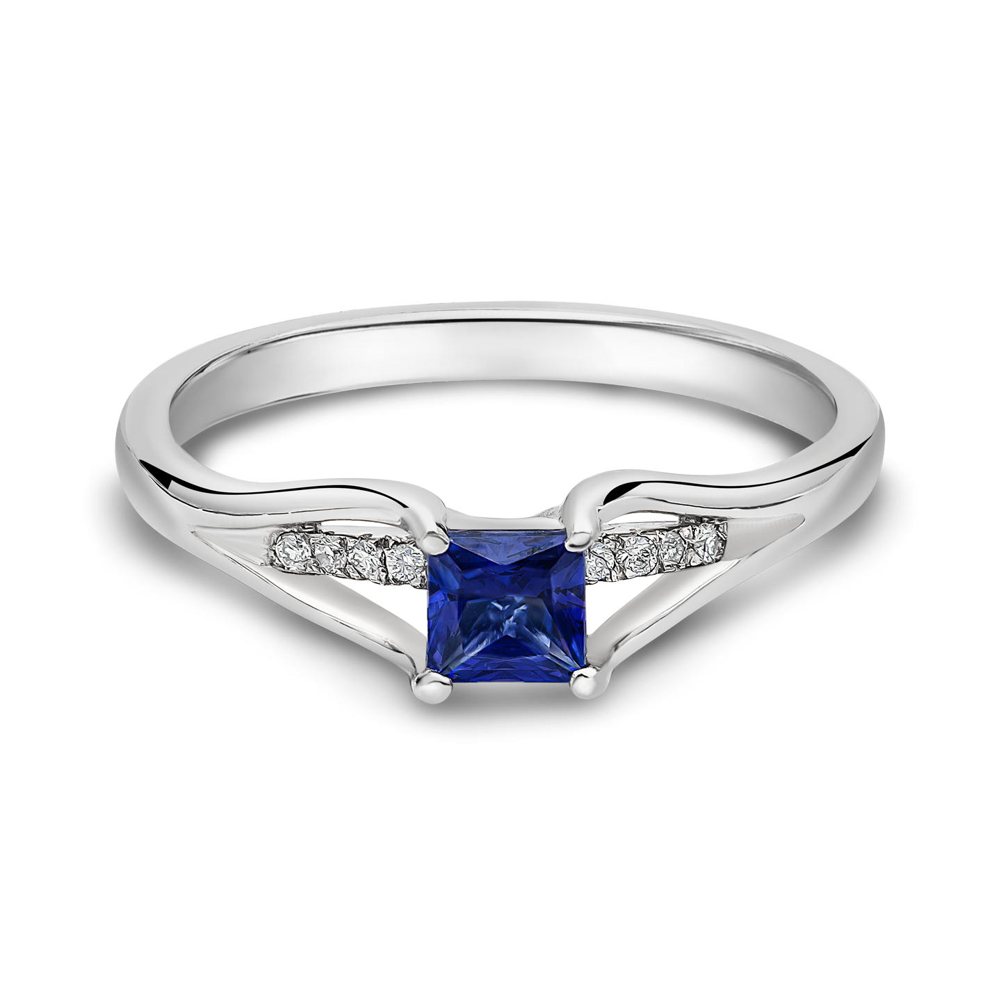 Fancy Sapphire and Diamond Split Shank Ring – Chalfen of London