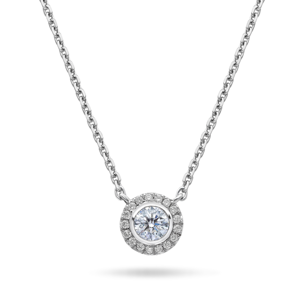 Diamond Halo Pendant 18ct