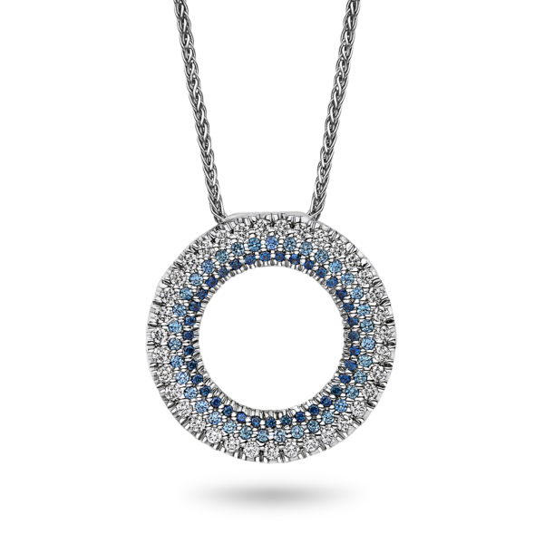Fancy Blue Sapphire Diamond Pendant