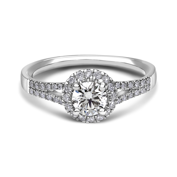 "The Shimmer" Elegant Diamond Halo Ring