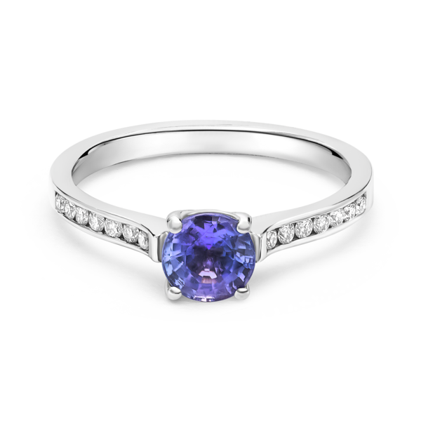 Tanzanite and Diamond Solitaire Ring