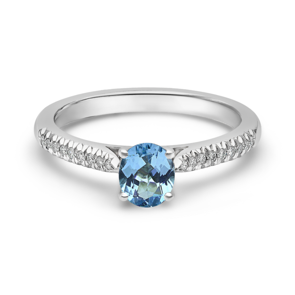 Aquamarine and Diamond Ring