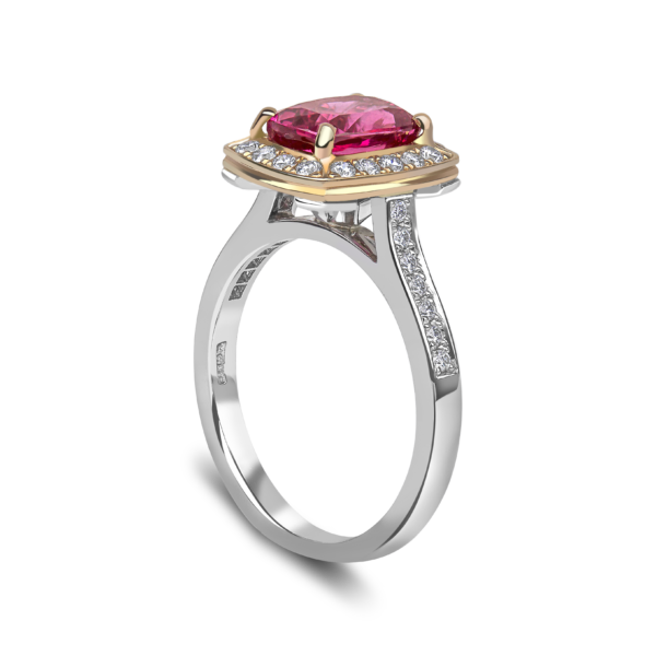Pink Spinel Halo Cluster Ring - Image 2
