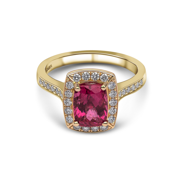 Pink Spinel Halo Cluster Ring - Image 3