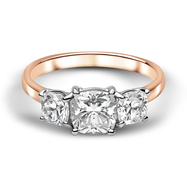 Cushion Cut Trilogy Ring - Image 5