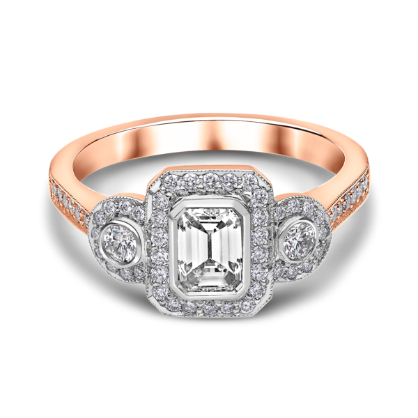 Emerald Cut Diamond Dress Ring - Image 3