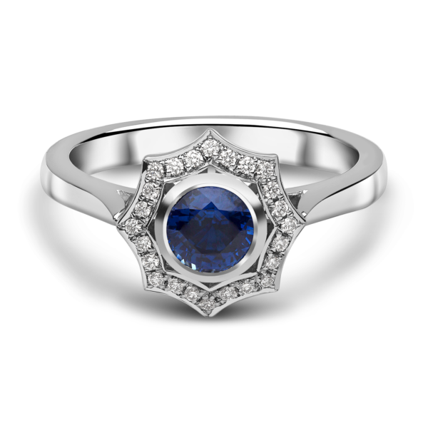 Sapphire Star Burst Dress Ring
