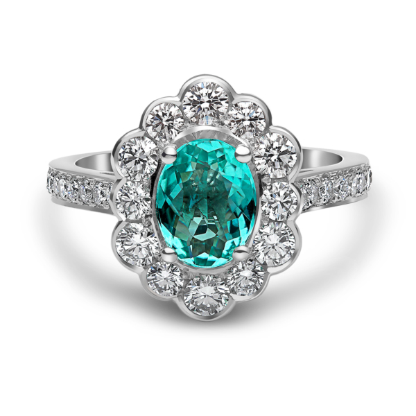 Paraiba and Diamond Cluster Ring