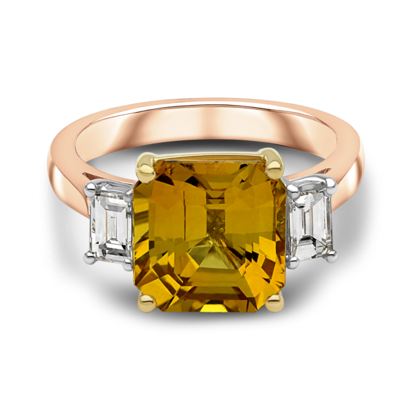 Yellow Sapphire and Diamond Ring - Image 2