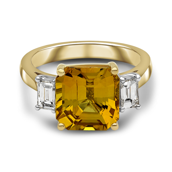 Yellow Sapphire and Diamond Ring - Image 3
