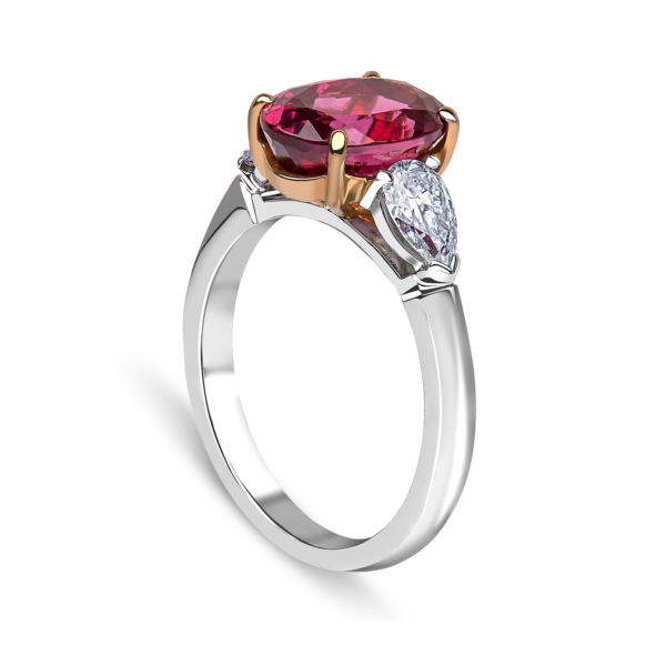 Oval Red Spinel and Pear Shaped Diamonds - Image 2