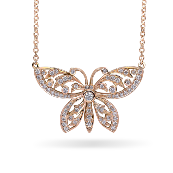 Butterfly Diamond Necklace 1.00ct – Chalfen of London