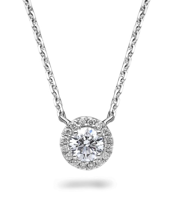 "Spark" Round Diamond Halo Pendant