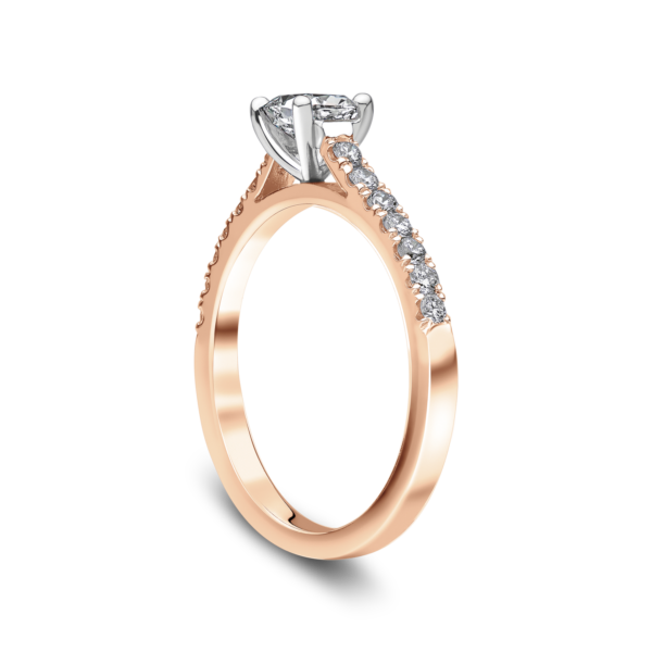 "Cordelia 2" Solitaire Ring with Diamond Shoulders - Image 8