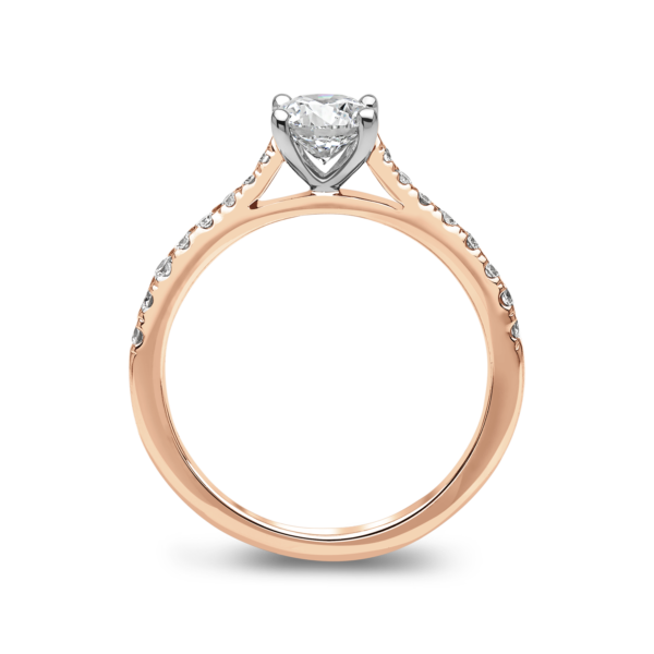 "Cordelia 2" Solitaire Ring with Diamond Shoulders - Image 7